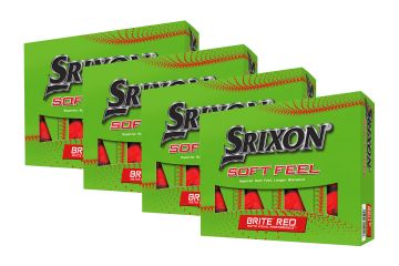 Srixon Soft Feel Brite Golfbälle 4er-Pack Rot